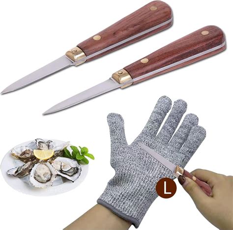 SPEENSUN Oyster Knife Set - 2 Knives and 1 Pair of Gloves, Secure and ...