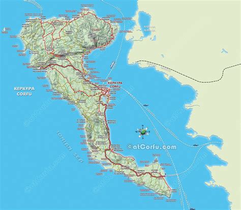 Corfu Map: Tourist, Road & Beach Maps in English & Greek - AtCorfu Travel Guide