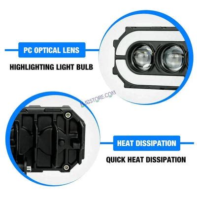 HJG 4 Lens with RGB Ring DRL 4 Projector Lens 2pc Foglight with RGB Ri ...