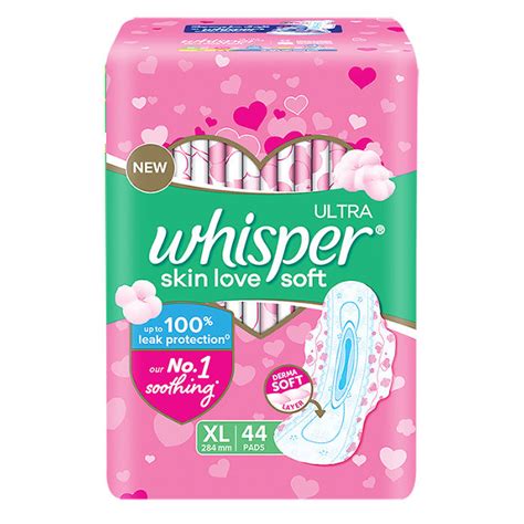 Buy Whisper Ultra Skin Love Soft Sanitary Pads for Women XL, 44 Count ...