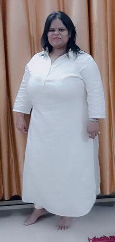 Buy Comfortable White Collar Kurta For Plus Size Ladies | Amydus