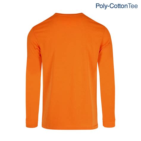 Men’s Crew Neck Long Sleeve T-Shirt (Neon Orange) – Yazbek USA Mint