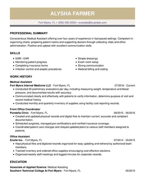 Medical Assistant Resume Example + Helpful Tips | MyPerfectResume