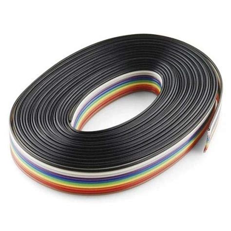 T Kart Multicolor Flat Ribbon Cable 10 wire per 1 meter – 2pcs : Amazon ...