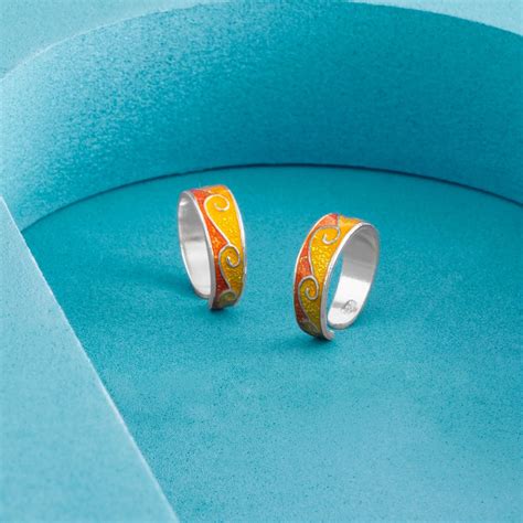 Silver Beach color Double Wave Toe Rings – Silvish