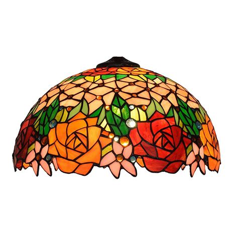 Tiffany Style Lampshade Replacement 16-Inch Rose Stained Glass Lamp ...
