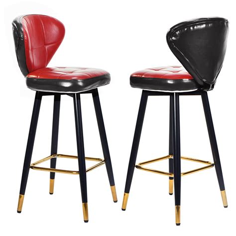 Amazon.com: [Jinsinan] Red bar stools: 360-degree Swivel bar Stool with ...
