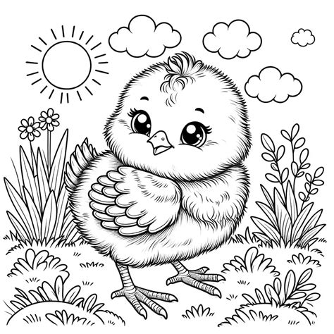 Cute baby chick coloring page Lulu Pages