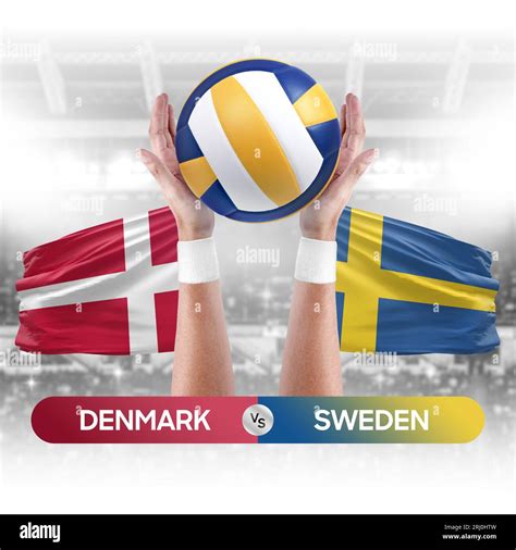 Denmark vs Sweden national teams volleyball volley ball match ...
