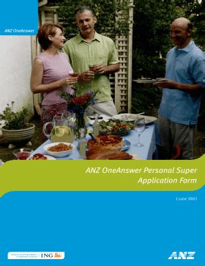Fillable Online ANZ OneAnswer Personal Super bApplicationb Form Fax ...