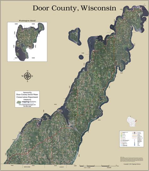 Door County Map Printable