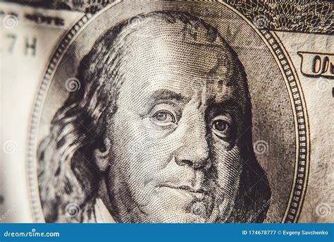 President Benjamin Franklin on the Dollar Bil Stock Image - Image of ...
