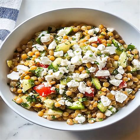 Lemony Lentil Salad with Feta