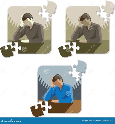 Ink Drawing of Depression/headache or Stress Stock Vector ...