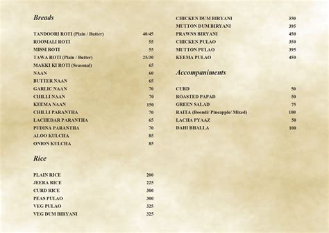 Menu at Theth Masala Restaurant & Cafe Gandipet, Hyderabad