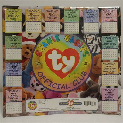FIRST EDITION - 1999 TY Beanie Babies Official Club Calendar - BRAND N ...