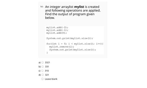 Integer ArrayList Java 的图像结果