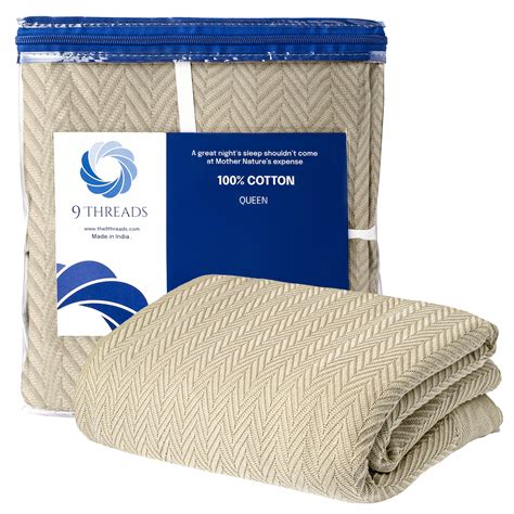 9Threads Luxury Cotton Blankets for Twin Size Bed | All-Season 100% ...