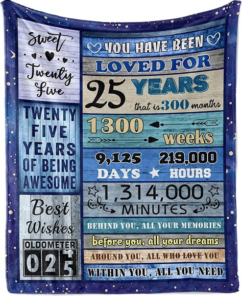 Buy 25th Birthday Gifts for Women Blanket 60X50, 25th Birthday ...