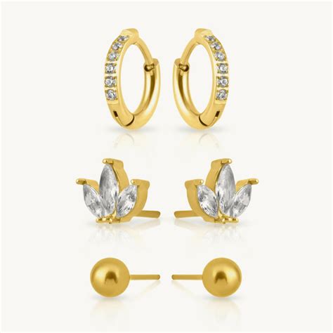 Aero Shine Hoop & Stud Earring Set – PALMONAS