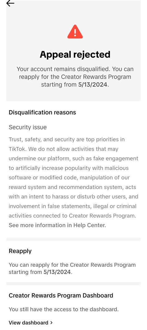 Removed from Creator Rewards Program : r/Tiktokhelp