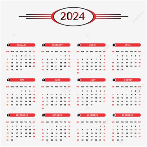 Calendario 2024 | Plantilla calendario, Calendarios mensuales ...