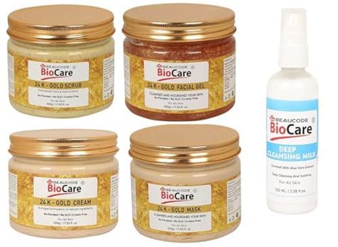 BEAUCODE BioCare 24K Gold Facial Kit 500 ml Each With Deep Cleansing ...