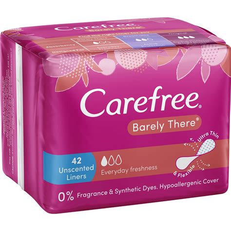 Carefree Barely There Unscented Liners 42 Pack | Woolworths