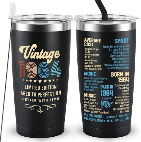 Amazon.com: 60th Birthday Gifts for Men Women - 1964 Vintage Style 16 ...