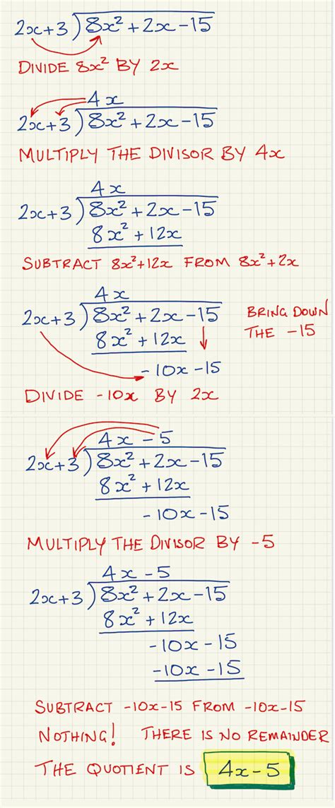 Image result for How to Divide Using Long Division Algebra 2