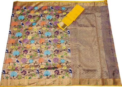 Golden Kota Doria Zari Saree - 20% Off