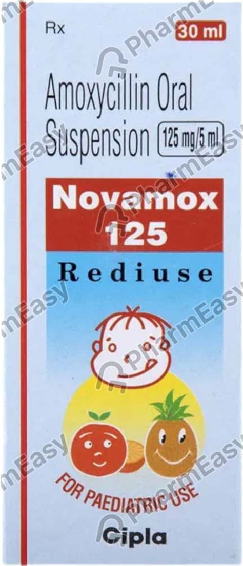 Novamox 125 MG/5ML Suspension (60): Uses, Side Effects, Price & Dosage ...