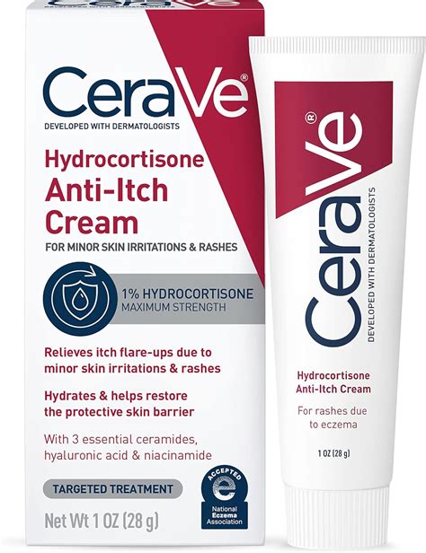 Buy CeraVe Hydrocortisone Cream 1% | Anti-Itch Cream with Temporarily ...