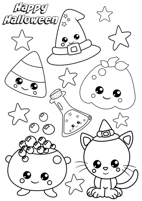 Cute Halloween Coloring Pages Free Get All Three Of The Cute Coloring ...