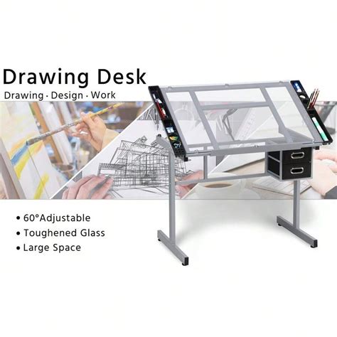 Local Warehouse- Versatile Rolling Drawing Station Adjustable Drawing ...