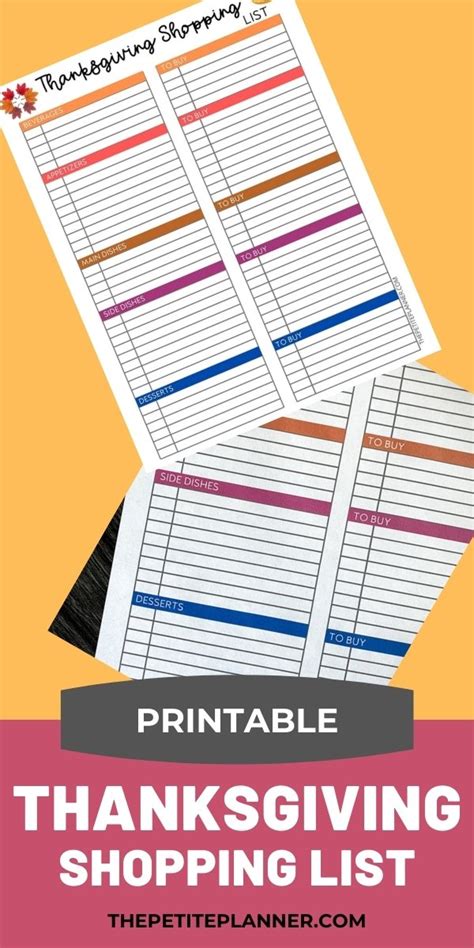 FREE Printable Thanksgiving Shopping List Planner 🦃