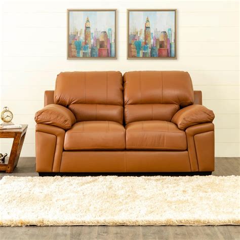 Buy Diana Half Leather 2-Seater Sofa - Brown from Home Centre at just ...