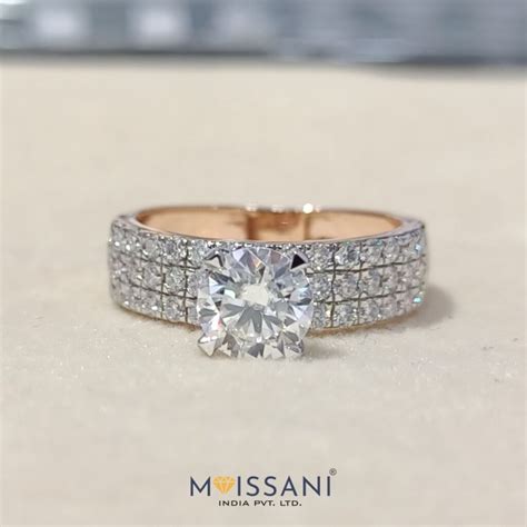 Moissanite Solitaire Round Shape Ring - LR00401-Moissani.in