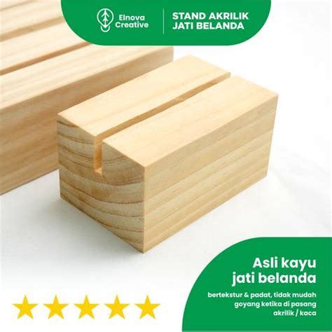 Jual Stand kayu akrilik / mini wood holder / dudukan akrilik premium ...