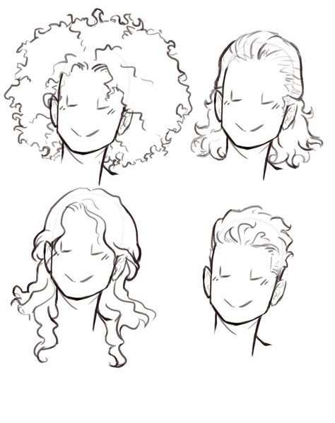 Curly hair Drawing Reference and Sketches for Artists
