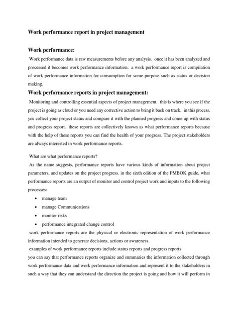 Image result for Work Performance Report