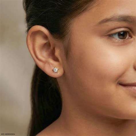 Sparkling Star Kids Diamond Earrings 9K Rose Gold – Maiora Diamonds