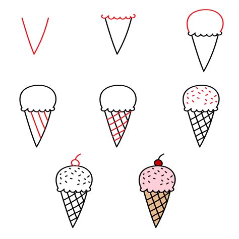 25+ Easy and Beautiful Ice cream Drawing Ideas - Drawing Photos