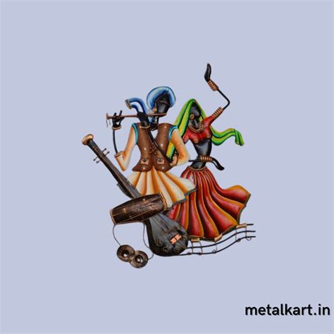 Folk Musicians Metallic Wall Art (24 x 20 Inches) - Punam Metalcrafts