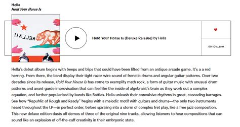 Hold Your Horse Is reissue featured in Bandcamp Daily's list of best ...