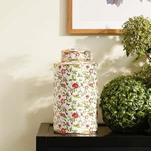 Buy Pure Home + Living White Floral Print Ceramic Canister - Large ...