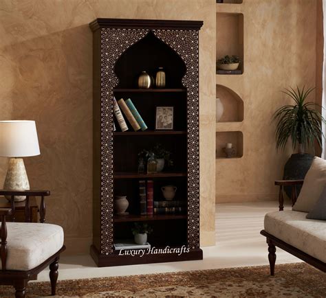 Teakwood Bone Inlay Bookshelf Walnut – Luxury Handicrafts