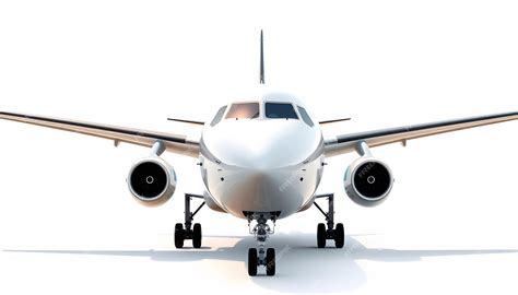 Front view of wide body passenger aircraft isolated isolated with white ...