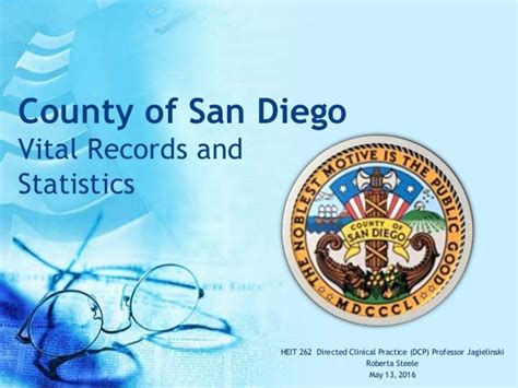 County San Diego Vital Records and Statistics Department Internship