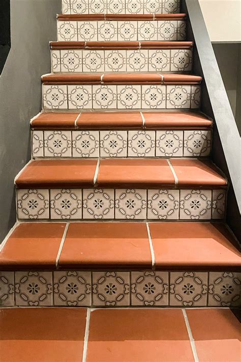 Terra Tile Quarry Tile Stairs with Decorative Tiling on Riser | Tile ...